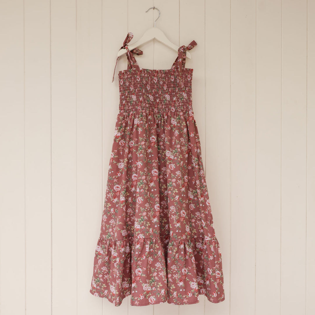 Roseanne Shirred Midi Dress
