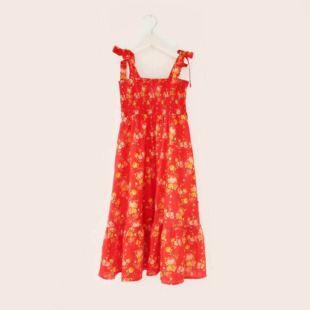 Carolyn Shirred Midi Dress